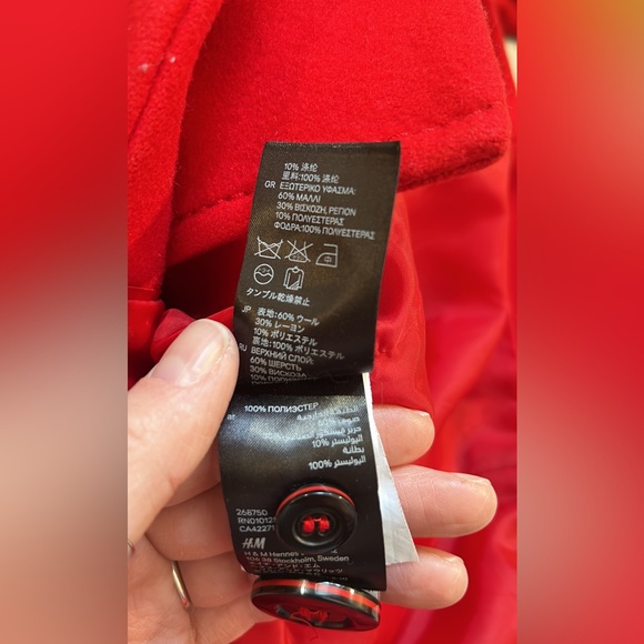 Red, Divided pea coat - Picture 2 of 7